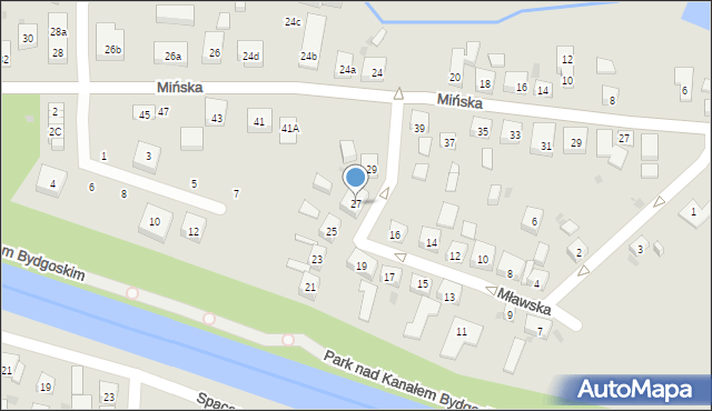 Bydgoszcz, Mławska, 27, mapa Bydgoszczy