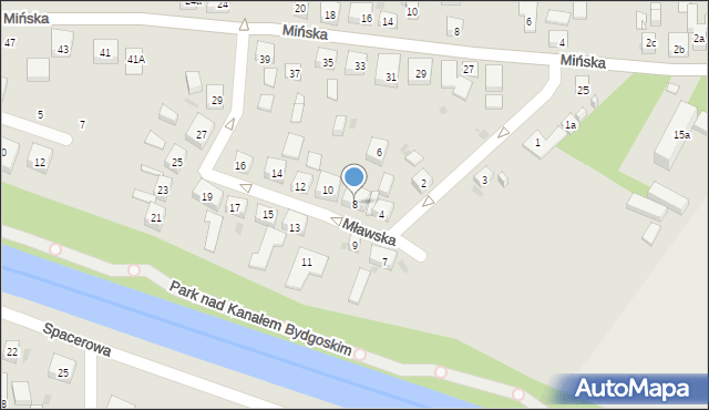 Bydgoszcz, Mławska, 8, mapa Bydgoszczy
