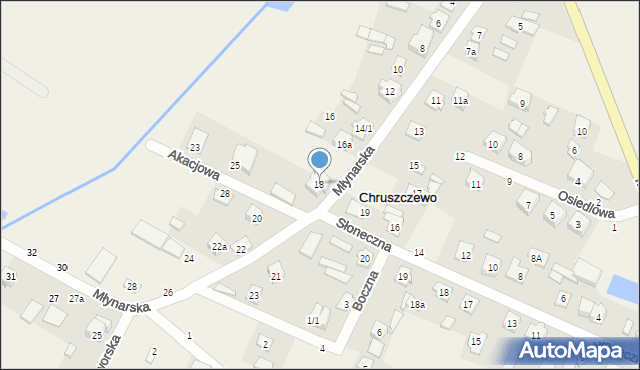 Chruszczewo, Młynarska, 18, mapa Chruszczewo