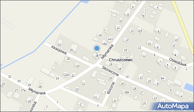 Chruszczewo, Młynarska, 18, mapa Chruszczewo