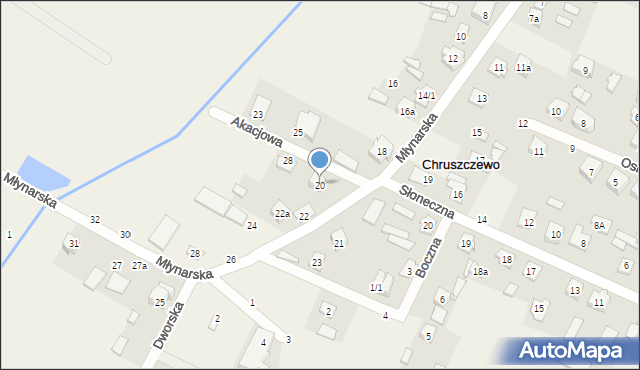Chruszczewo, Młynarska, 20, mapa Chruszczewo