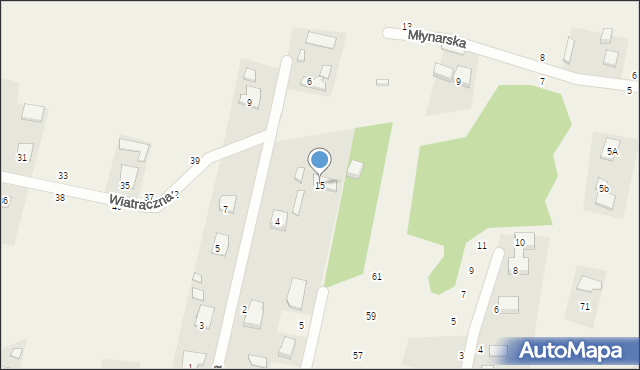 Cisie, Młynarska, 15, mapa Cisie