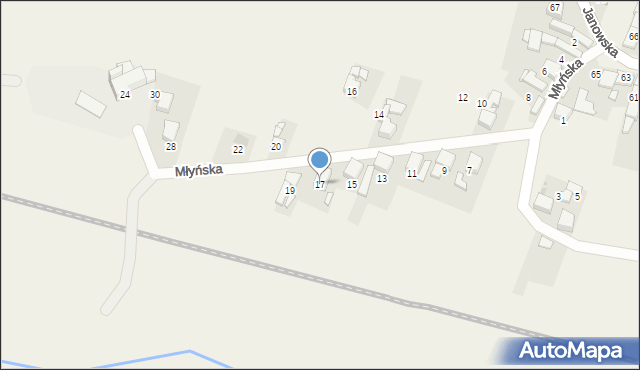 Cyprzanów, Młyńska, 17, mapa Cyprzanów