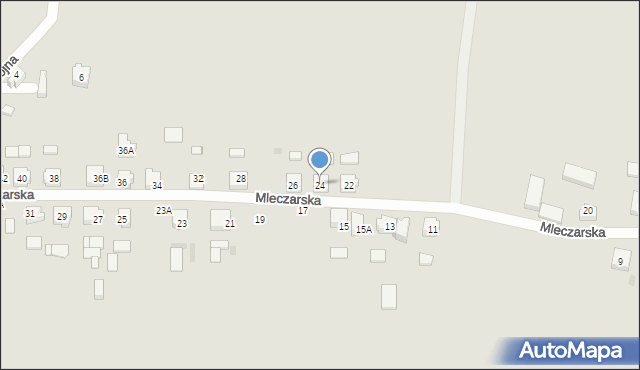 Czersk, Mleczarska, 24, mapa Czersk