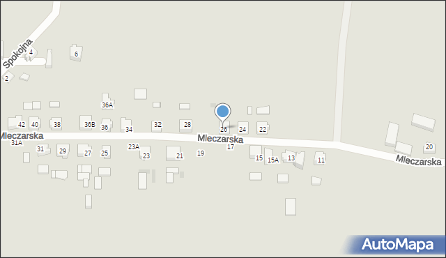 Czersk, Mleczarska, 26, mapa Czersk