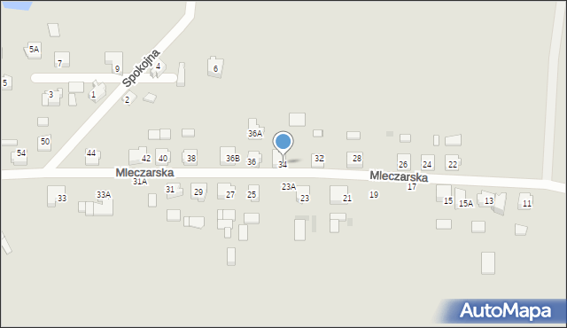 Czersk, Mleczarska, 34, mapa Czersk