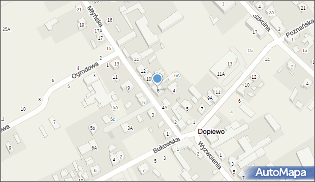 Dopiewo, Młyńska, 6, mapa Dopiewo