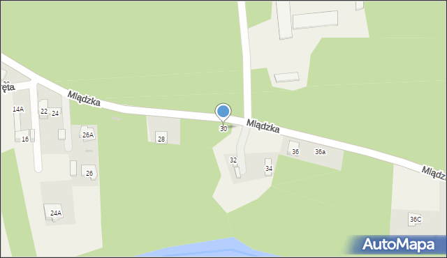 Emów, Mlądzka, 30, mapa Emów