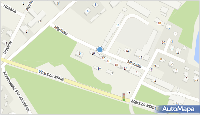 Garbów, Młyńska, 1G, mapa Garbów