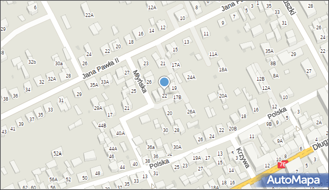 Garwolin, Młyńska, 22, mapa Garwolin