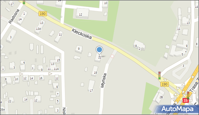 Gniezno, Młyńska, 21, mapa Gniezna