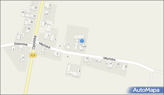 Górki, Młyńska, 9, mapa Górki