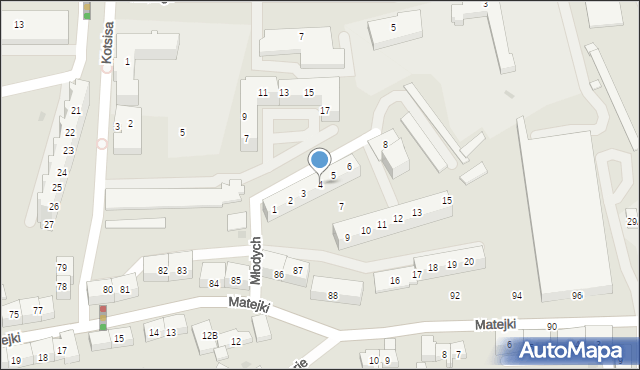 Gorzów Wielkopolski, Młodych, 4, mapa Gorzów Wielkopolski