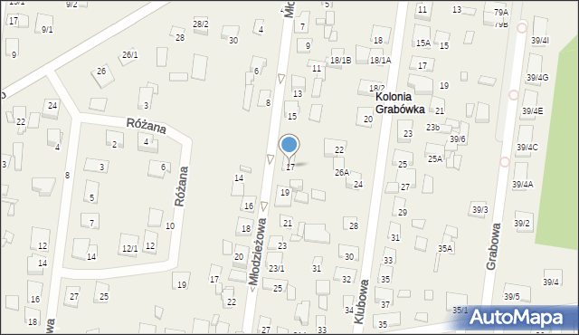 Grabówka, Młodzieżowa, 17, mapa Grabówka