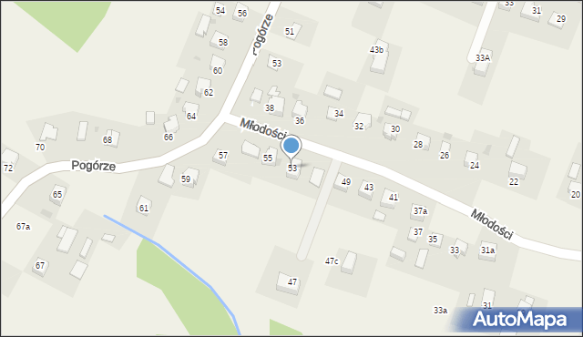 Gromnik, Młodości, 53, mapa Gromnik