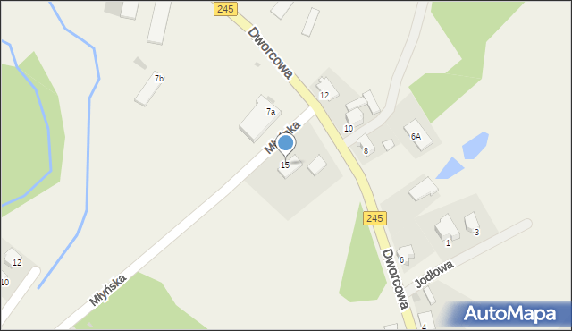 Gruczno, Młyńska, 15, mapa Gruczno