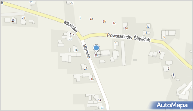 Grzegorzowice, Młyńska, 18, mapa Grzegorzowice