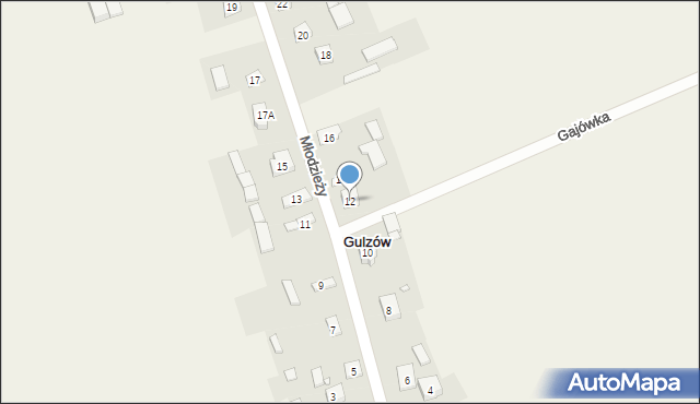 Gulzów, Młodzieży, 12, mapa Gulzów