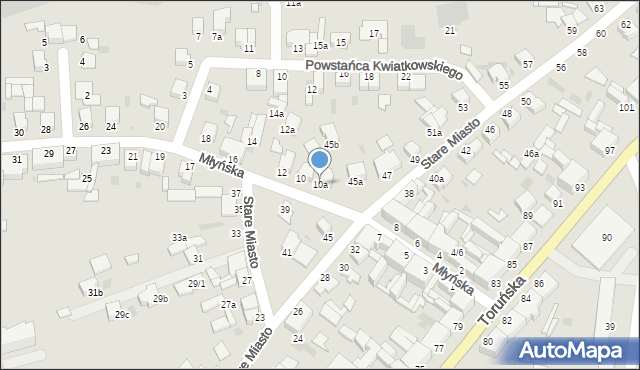 Inowrocław, Młyńska, 10a, mapa Inowrocławia