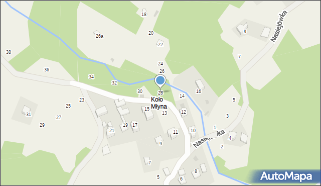 Izdebnik, Młyńska, 28, mapa Izdebnik