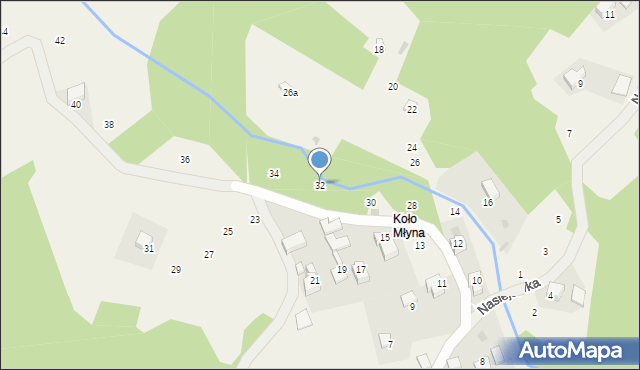 Izdebnik, Młyńska, 32, mapa Izdebnik