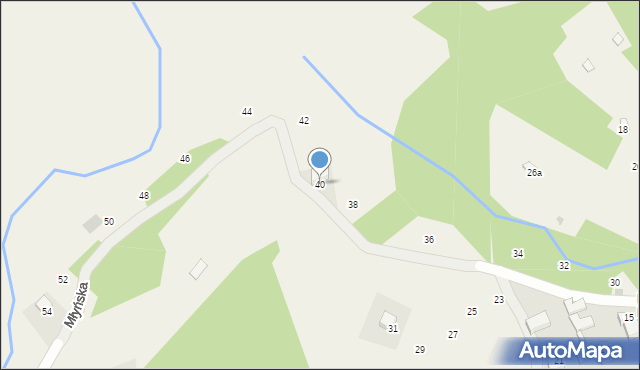 Izdebnik, Młyńska, 40, mapa Izdebnik