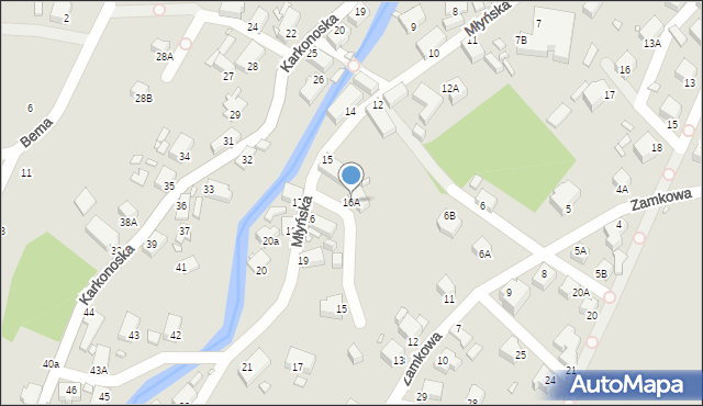 Jelenia Góra, Młyńska, 16A, mapa Jelenia Góra