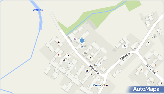 Kamionka, Młyńska, 10, mapa Kamionka