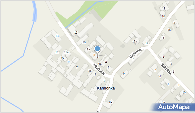 Kamionka, Młyńska, 6, mapa Kamionka