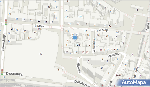 Katowice, Młyńska, 17b, mapa Katowic