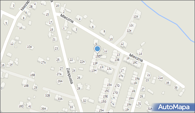 Katowice, Mleczna, 13D, mapa Katowic