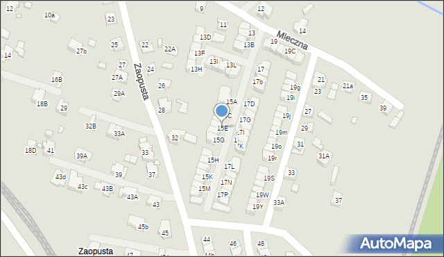 Katowice, Mleczna, 15E, mapa Katowic