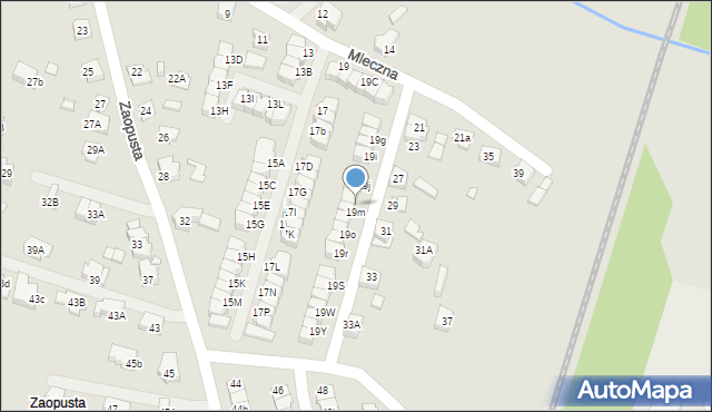 Katowice, Mleczna, 19l, mapa Katowic