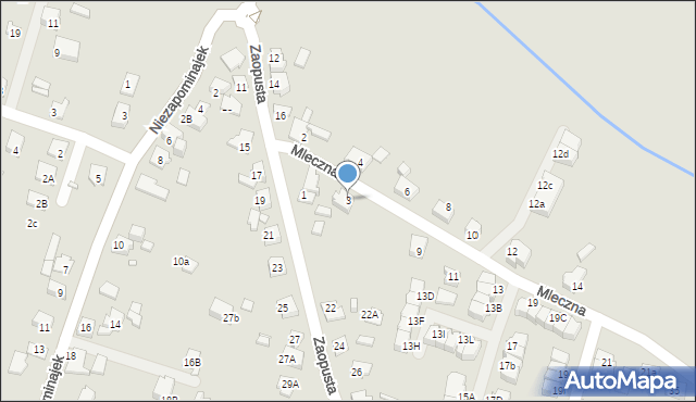 Katowice, Mleczna, 3, mapa Katowic