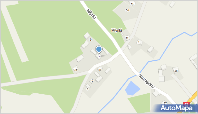 Kiedosy, Młynki, 7, mapa Kiedosy