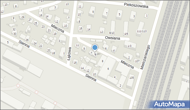 Kielce, Mleczna, 5, mapa Kielc