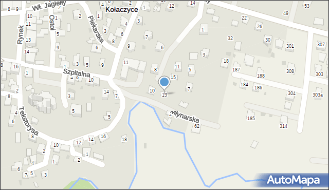 Kołaczyce, Młynarska, 13, mapa Kołaczyce