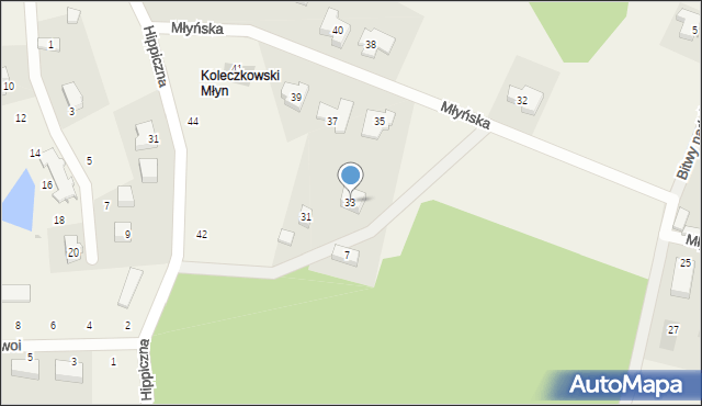 Koleczkowo, Młyńska, 33, mapa Koleczkowo