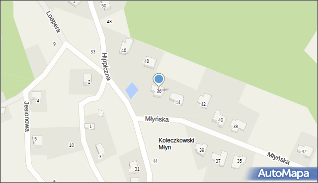 Koleczkowo, Młyńska, 36, mapa Koleczkowo