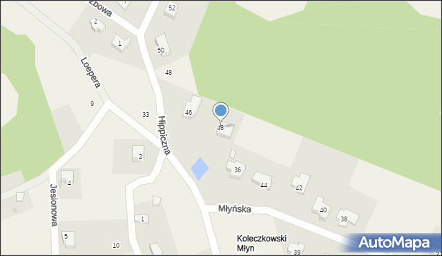 Koleczkowo, Młyńska, 48, mapa Koleczkowo