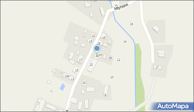 Korne, Młyńska, 24, mapa Korne