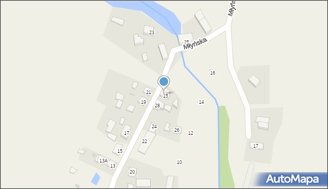 Korne, Młyńska, 30, mapa Korne