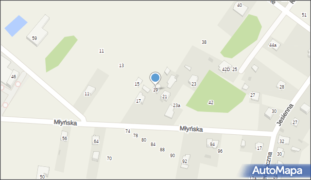 Korwinów, Młyńska, 19, mapa Korwinów