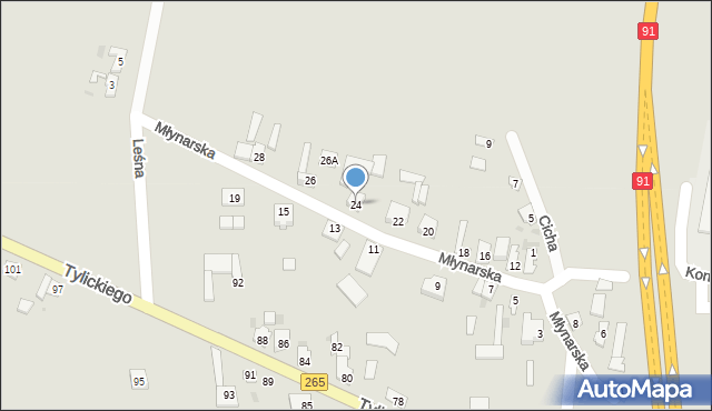 Kowal, Młynarska, 24, mapa Kowal