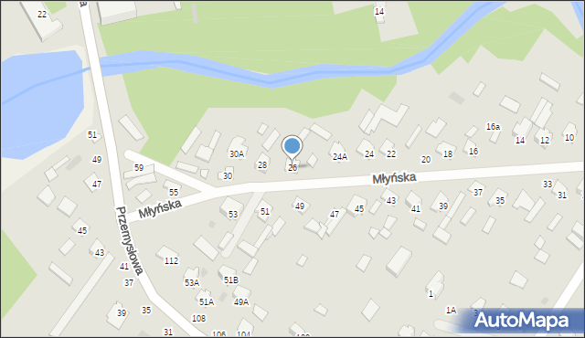 Kozienice, Młyńska, 26, mapa Kozienice