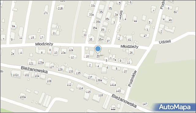 Kraków, Młodzieży, 20, mapa Krakowa