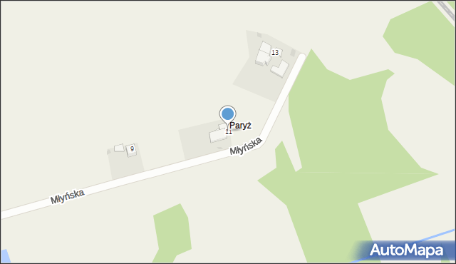 Krępna, Młyńska, 11, mapa Krępna