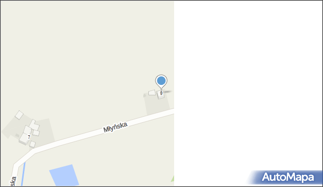 Krępna, Młyńska, 9, mapa Krępna