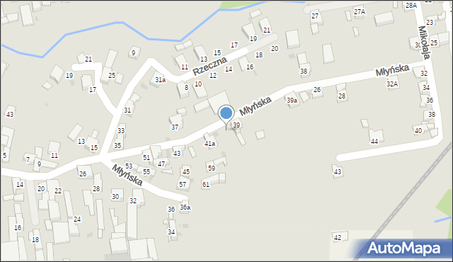 Krzanowice, Młyńska, 41, mapa Krzanowice