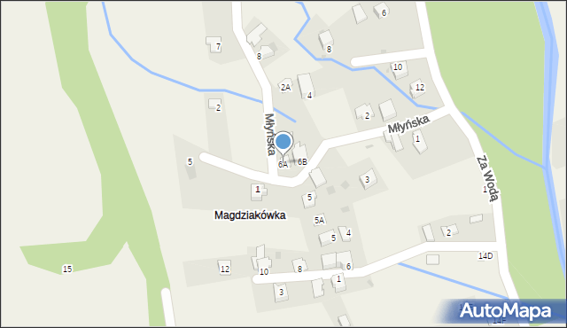 Łękawica, Młyńska, 6A, mapa Łękawica